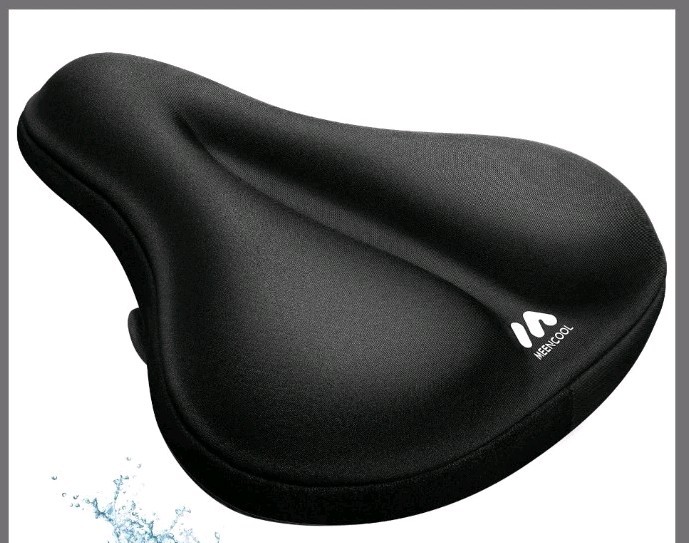 Meencool 12 in x 10.5 in Black Gel Bicycle Bike Seat Cushion Large New