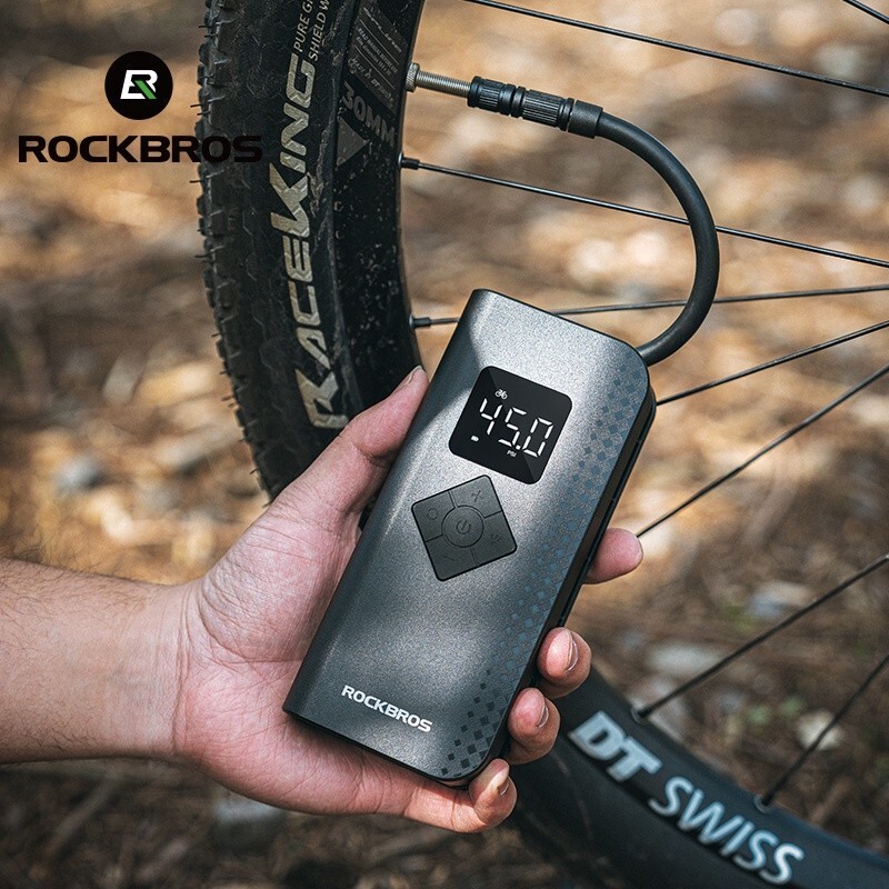 ROCKBROS Car Motorcycle Electric Air Pump Tire Inflator Portable Digital 150PSI