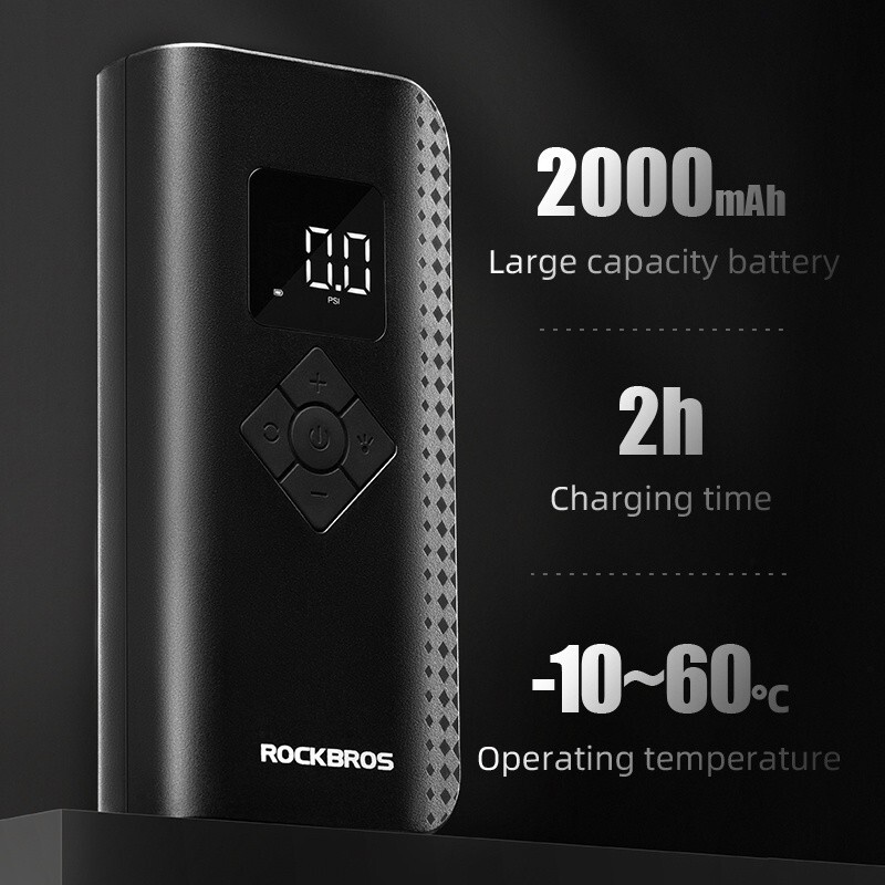 ROCKBROS Car Motorcycle Electric Air Pump Tire Inflator Portable Digital 150PSI