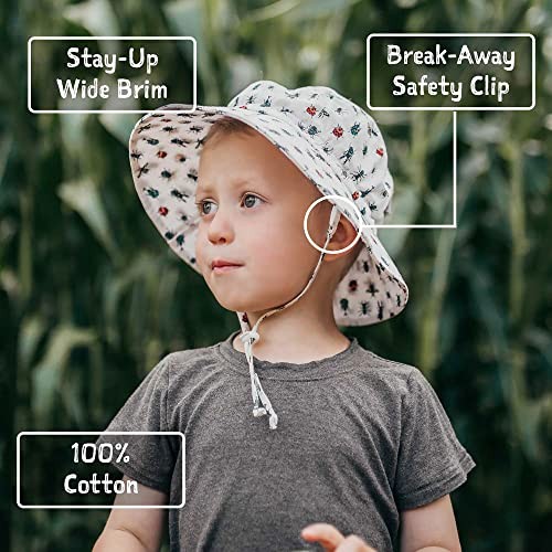 Grow-with-Me Cotton Bucket Sun-Hat for Baby and Kids 2-5T White
